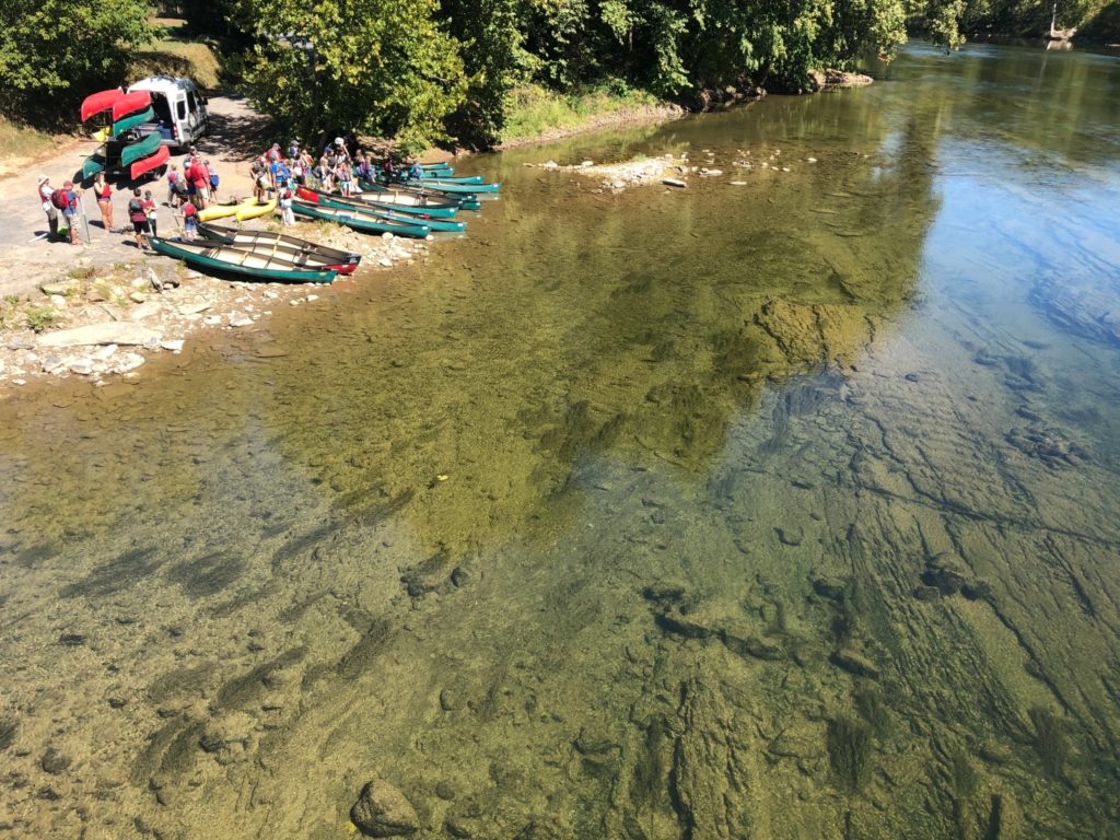 eager canoe participants getting ready for their float Downriver Canoe Company Shenandoah Valley River